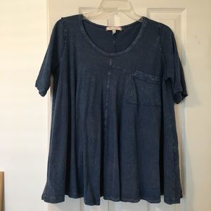 Anthropologie // Denim colored tee // size Small
